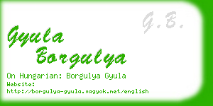 gyula borgulya business card